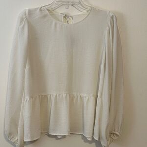 Express Cream Peplum Blouse